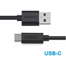 Кабель USB-Type-C Choetech 3A 2m Black (AC0003)