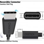 Кабель USB-Type-C Choetech 3A 2m Black (AC0003)