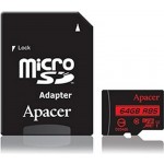 Карта памяти MicroSDXC 64GB UHS-I Class 10 Apacer + Adapter SD (AP64GMCSX10U5-R)