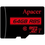 Карта памяти MicroSDXC 64GB UHS-I Class 10 Apacer + Adapter SD (AP64GMCSX10U5-R)