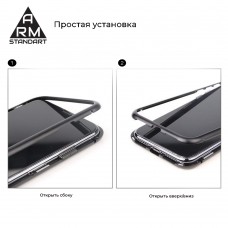 Чехол бампер Metal Armorstandart Magnetic Case 1 для iPhone XS Black (ARM53390)