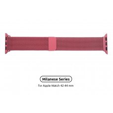 Браслет Metal Armorstandart Milanese Loop для Apple Watch 42mm 44mm Raspberry/Red (ARM55262)