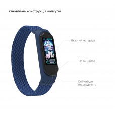 Ремешок Nylon Armorstandart Braided Solo Loop для Xiaomi Mi Band 4 5 6 Blue size L (ARM58758)
