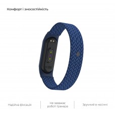Ремешок Nylon Armorstandart Braided Solo Loop для Xiaomi Mi Band 4 5 6 Blue size L (ARM58758)