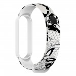 Ремешок TPU Armorstandart Superhero для Xiaomi Mi Band 7 6 5 Symbiosis comix White (ARM59266)
