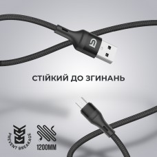 Кабель ArmorStandart AR87 USB-MicroUSB 3A 1.2m Black (ARM64038)