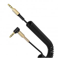 Кабель Audio Aux 3.5мм-3.5мм M/M SkyDolphin SR08 Spring Wire 1m Black (AUX-000062)