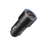 Автомобильное зарядное устройство 2USB QC3.0 2.4A SkyDolphin SZ15 Aluminium Black (AZP-000087)