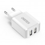 Сетевое зарядное устройство Choetech 2USB 2A White (C0030)