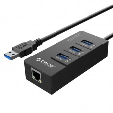 USB HUB 3USB 3.0 USB-RJ45 Orico (CA912742) HR01-U3-V1-BK-BP Black