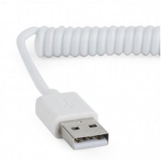 Кабель USB-MicroUSB Cablexpert 1.8m спиральный White