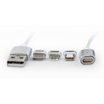 Кабель 3 в 1 USB-Lightning-MicroUSB-Type-C Cablexpert 1m Silver (CC-USB2-AMLM31-1M)