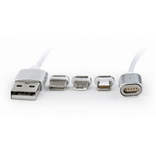 Кабель 3 в 1 USB-Lightning-MicroUSB-Type-C Cablexpert 1m Silver (CC-USB2-AMLM31-1M)