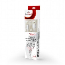 Кабель 3 в 1 USB-Lightning-MicroUSB-Type-C Cablexpert 1m Silver (CC-USB2-AMLM31-1M)