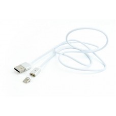 Кабель USB-Type-C Cablexpert Magnetic 1m 2.1A White (CC-USB2-AMUCMM-1M)