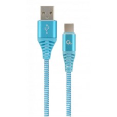 Кабель USB-Type-C Cablexpert премиум 2.1A 1m Blue (CC-USB2B-AMCM-1M-VW)