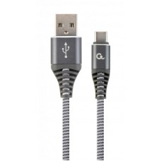 Кабель USB-Type-C Cablexpert премиум 2.1A 1m Grey (CC-USB2B-AMCM-1M-WB2)