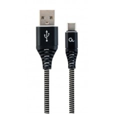 Кабель USB-Type-C Cablexpert 2.1А 2m Black/White (CC-USB2B-AMCM-2M-BW)