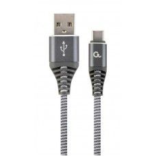 Кабель USB-Type-C Cablexpert 2.1A 2m Grey (CC-USB2B-AMCM-2M-WB2)