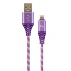 Кабель USB-Lightning Cablexpert премиум 2.1A 1m Violet (CC-USB2B-AMLM-1M-PW)