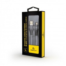 Кабель USB-Lightning Cablexpert премиум 1m 2.1A Grey (CC-USB2B-AMLM-1M-WB2)