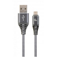 Кабель USB-MicroUSB Cablexpert премиум 1m 2.1A Grey (CC-USB2B-AMmBM-1M-WB2)