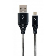 Кабель USB-MicroUSB Cablexpert премиум 2.1A 2m Black (CC-USB2B-AMmBM-2M-BW)