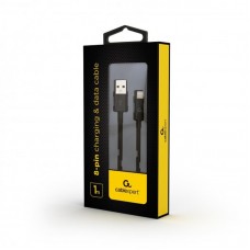 Кабель USB-Lightning Cablexpert премиум 1m 2.1A Black (CC-USB2P-AMLM-1M)