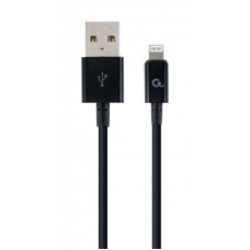 Кабель USB-Lightning Cablexpert премиум 1m 2.1A Black (CC-USB2P-AMLM-1M)
