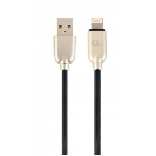 Кабель USB-Lightning Cablexpert премиум 1m 2.1A Black (CC-USB2R-AMLM-1M)