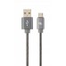 Кабель USB-Type-C Cablexpert премиум 2.1A 2m Grey (CC-USB2S-AMCM-2M-BG)