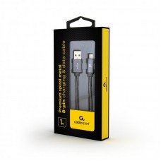 Кабель USB-Lightning Cablexpert премиум 1m 2.1A Grey (CC-USB2S-AMLM-1M-BG)