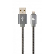 Кабель USB-Lightning Cablexpert премиум 1m 2.1A Grey (CC-USB2S-AMLM-1M-BG)