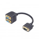 Кабель VGA-VGA HD15F/HD15M разветвитель VGA на 2 VGA Gembird 0.2m Black Кабель VGA-VGA HD15F/HD15M разветвитель VGA на 2 VGA Gembird 0.2m Black