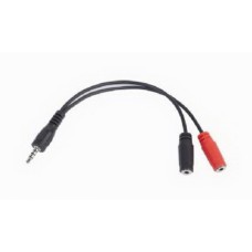 Кабель Audio 3.5мм-3.5мм 4-pin microphone Cablexpert 0.2m стерео Black