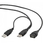 Удлинитель Gembird USB-USB 2.0 AM-AF двойной 0.9m Black (CCP-USB22-AMAF-3)