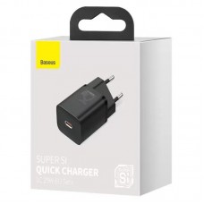 Адаптер сетевой Baseus Super Si Quick Charger 1C 1Type-C 25W Black (CCSP020101)
