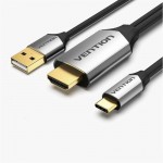 Кабель Type-C-HDMI v.2.0 Vention 4K 60Hz gold-plated 1.5m Black (CGTBG)