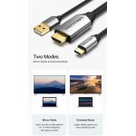 Кабель Type-C-HDMI v.2.0 Vention 4K 60Hz gold-plated 1.5m Black (CGTBG)