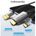 Кабель Type-C-HDMI v.2.0 Vention 4K 60Hz gold-plated 1.5m Black (CGTBG)