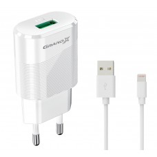 СЗУ Grand-X 1USB 2.1А White (CH-17WL) + cable USB-Lightning