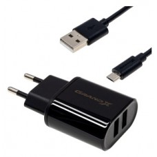 СЗУ Grand-X 1USB 2.1A Black (CH15LTB) + cable USB-Lightning