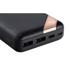 УМБ Power Bank Canyon 20000mAh 2USB Type-C 2.1A Black (CNE-CPBP20B)