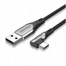 Кабель USB-Type-C Vention 90 прямой угол nickel-plated 3A 480Mbps 1m Black (COEHF)