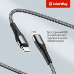Кабель ColorWay Lightning-Type-C PD 30W 3A 1m Grey (CW-CBPDCL033-GR)