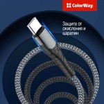 Кабель ColorWay Lightning-Type-C PD 30W 3A 1m Grey (CW-CBPDCL033-GR)