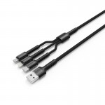 Кабель ColorWay 3 в 1 USB-Lightning-MicroUSB-Type-C 1.2m Dark Grey (CW-CBU3003-GR)