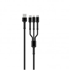 Кабель ColorWay 3 в 1 USB-Lightning-MicroUSB-Type-C 1.2m Dark Grey (CW-CBU3003-GR)