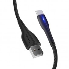 Кабель ColorWay USB-Type-C 2.4А 1m PVC Led Black (CW-CBUC034-BK)