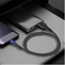 Кабель ColorWay USB-Type-C 2.4А 1m PVC Led Black (CW-CBUC034-BK)